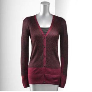 Simply Vera Vera Wang Lurex Cardigan Sweater L